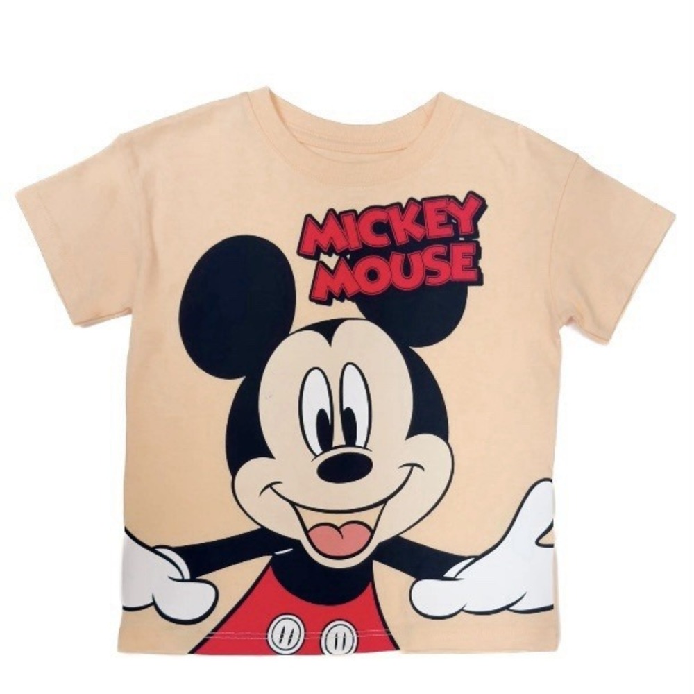 Disney Junior Mickey Mouse Short Sleeve Crew Neck Tee 2T New with Tags Peach